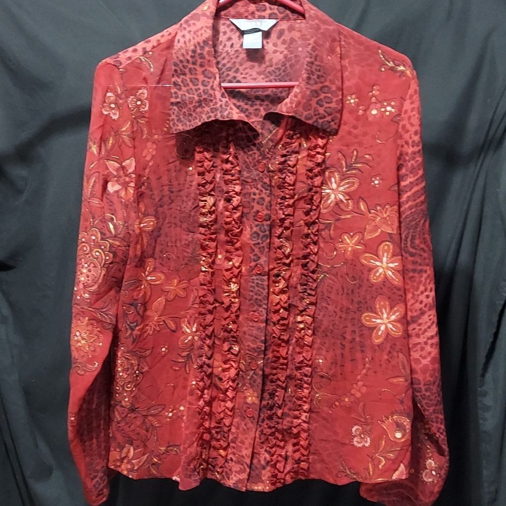 Koret blouse long sleeve size 14 sheer (InvW140)